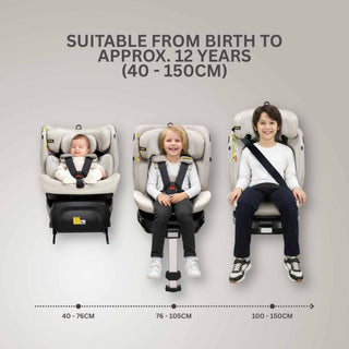 JoviKids Ranger 2 i-Size Car Seat with Leg Extension Cushion - Milkstone