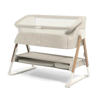 Mamas & Papas Lua Bedside Crib – Fawn Beige | Adjustable Co-Sleeping Crib