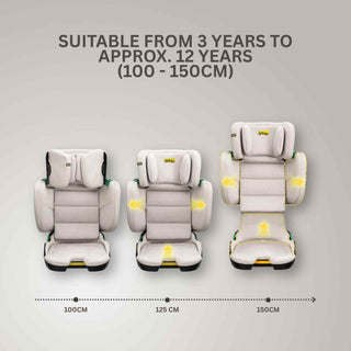 JoviKids Rober+ Folding i-Size Booster Car Seat 3–12 Years Milkstone