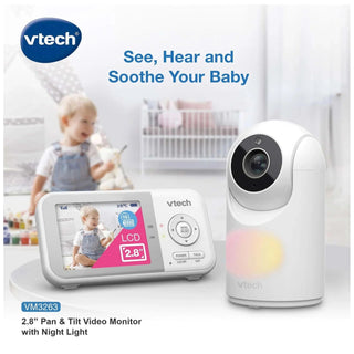 VTech VM3263 2.8" Video Baby Monitor with Night Light – White