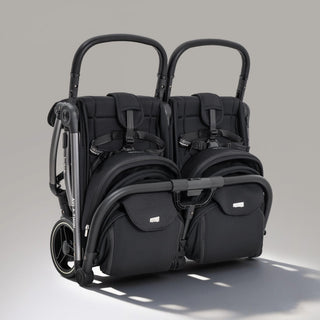 JoviKids Ayla Twin Pushchair – Lightweight Double Stroller with Compact Fold Black