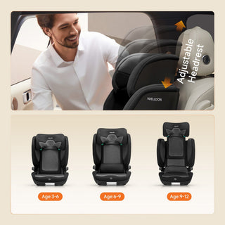 Welldon Cocoon Travel 2 High Back Booster Car Seat – Ebony
