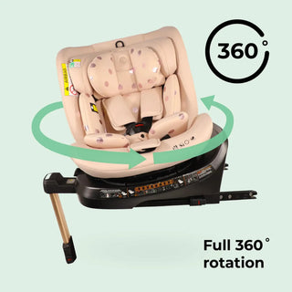 My Babiie Spin i-Size Car Seat - Pink Polka MBCSSPINSFPP