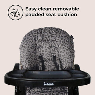 My Babiie MBHC8 Premium Highchair Adjustable 3 Recline Positions 6 Height Black