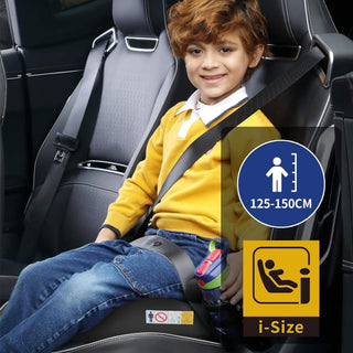 Globalkids I-Size Booster Car Seat - 125-150cm, Child Booster Seat, Comfortable Red/Black