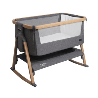 Tutti Bambini CoZee Air Bedside Crib – Oak & Charcoal | From Birth to 6 Months