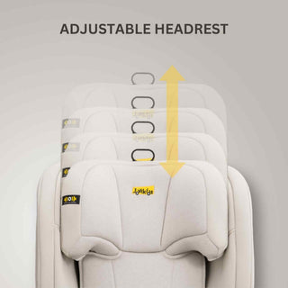 JoviKids Leon ISOFIX Booster Car Seat R129 i-Size Group 2/3 15 Months to 12 Years Milkstone