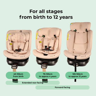 My Babiie Spin i-Size Car Seat - Pink Polka MBCSSPINSFPP