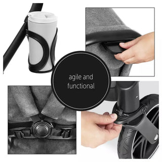 Hauck Atlantic Twin Pushchair – Grey | Convertible Twin Pram & Pushchair with Universal Car Seat Compatibility