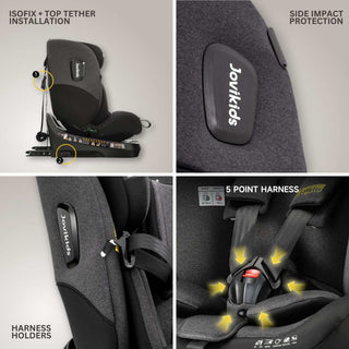 JoviKids Ranger TT Spin 360 Car Seat with ISOFIX - R129 i-Size Birth to 12 Years in Twilight