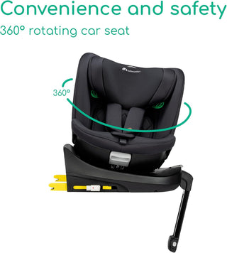 Bebeconfort RevolveFix Plus 360 i-Size ISOFIX Car Seat - Birth to 12 Years - Full Black