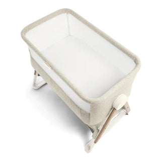 Mamas & Papas Lua Bedside Crib – Fawn Beige | Adjustable Co-Sleeping Crib