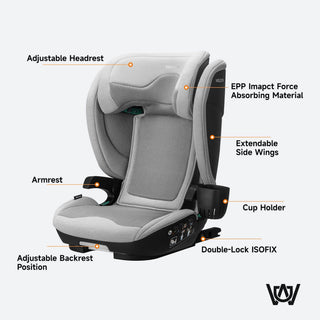 Welldon Cocoon Travel 2 High Back Booster Car Seat – Moonstone