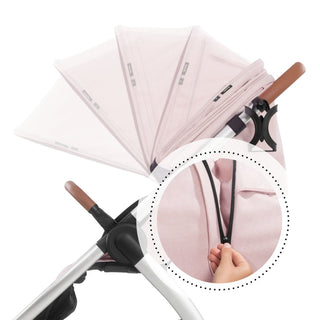 Hauck Uptown Pushchair Stroller Extra Large Seat for All Terrains with Raincover Melange Rose