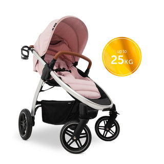 Hauck Uptown Pushchair Stroller Extra Large Seat for All Terrains with Raincover Melange Rose