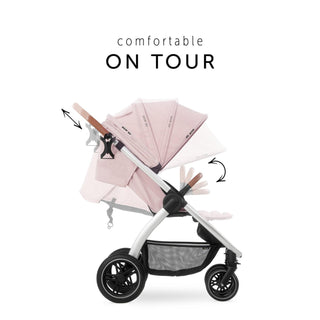 Hauck Uptown Pushchair Stroller Extra Large Seat for All Terrains with Raincover Melange Rose