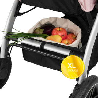 Hauck Uptown Pushchair Stroller Extra Large Seat for All Terrains with Raincover Melange Rose
