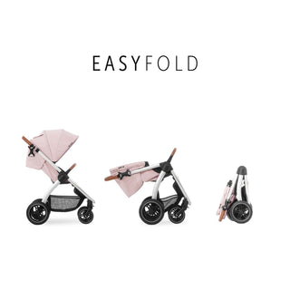 Hauck Uptown Pushchair Stroller Extra Large Seat for All Terrains with Raincover Melange Rose