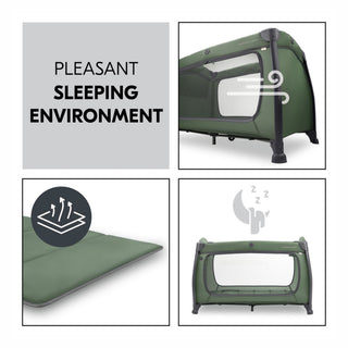 Hauck Play N Relax Center Travel Cot - Dark Green