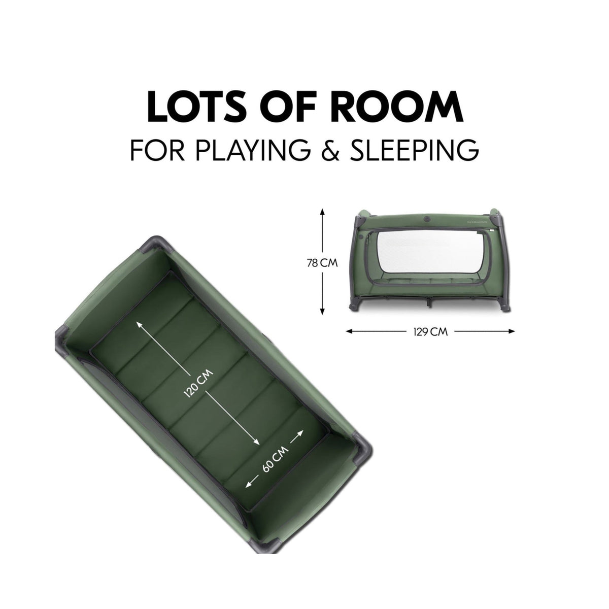 Hauck Play N Relax Center Travel Cot - Dark Green