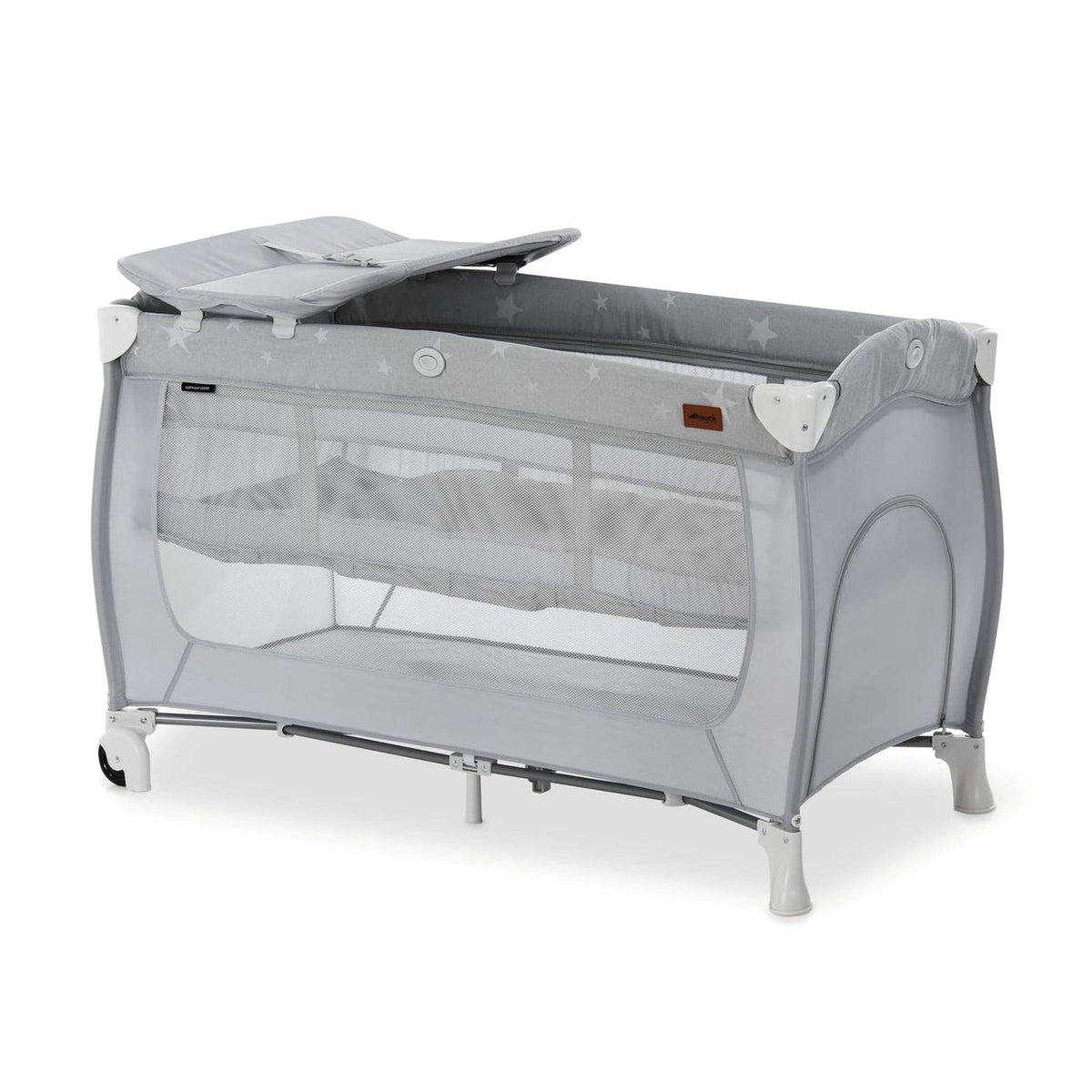 Hauck Sleep N Play Center - Travel Cot & Playpen - Grey Stars