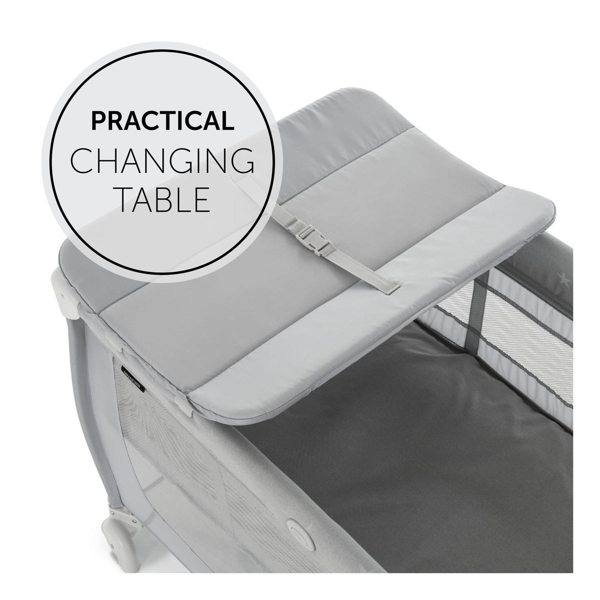 Hauck Sleep N Play Center - Travel Cot & Playpen - Grey Stars