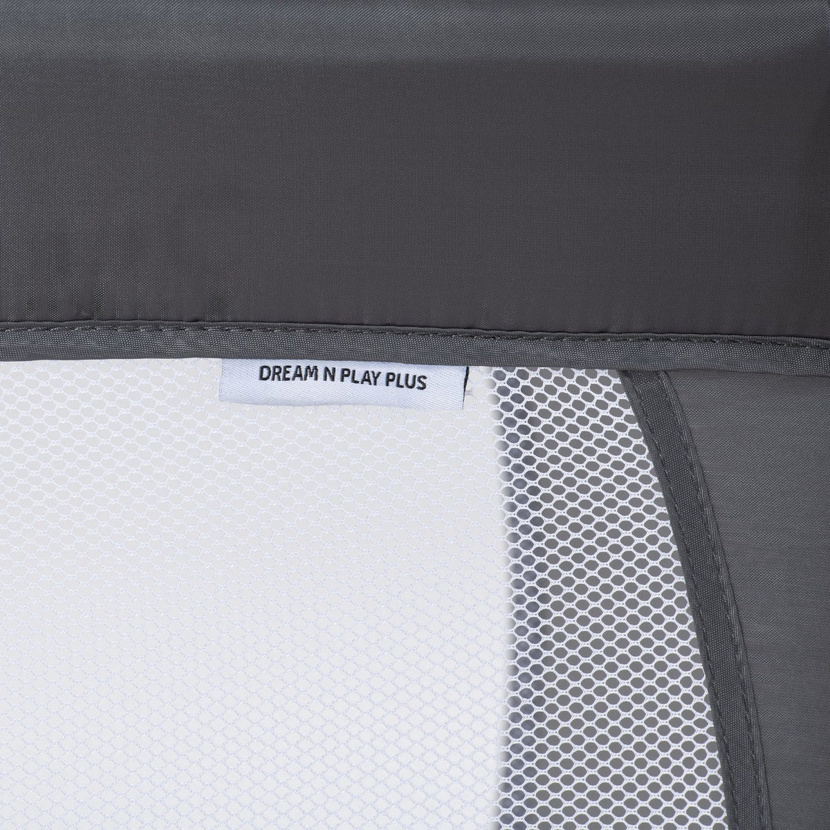 Hauck Dream N Play Plus Travel Cot - Grey – mesh panel close-up