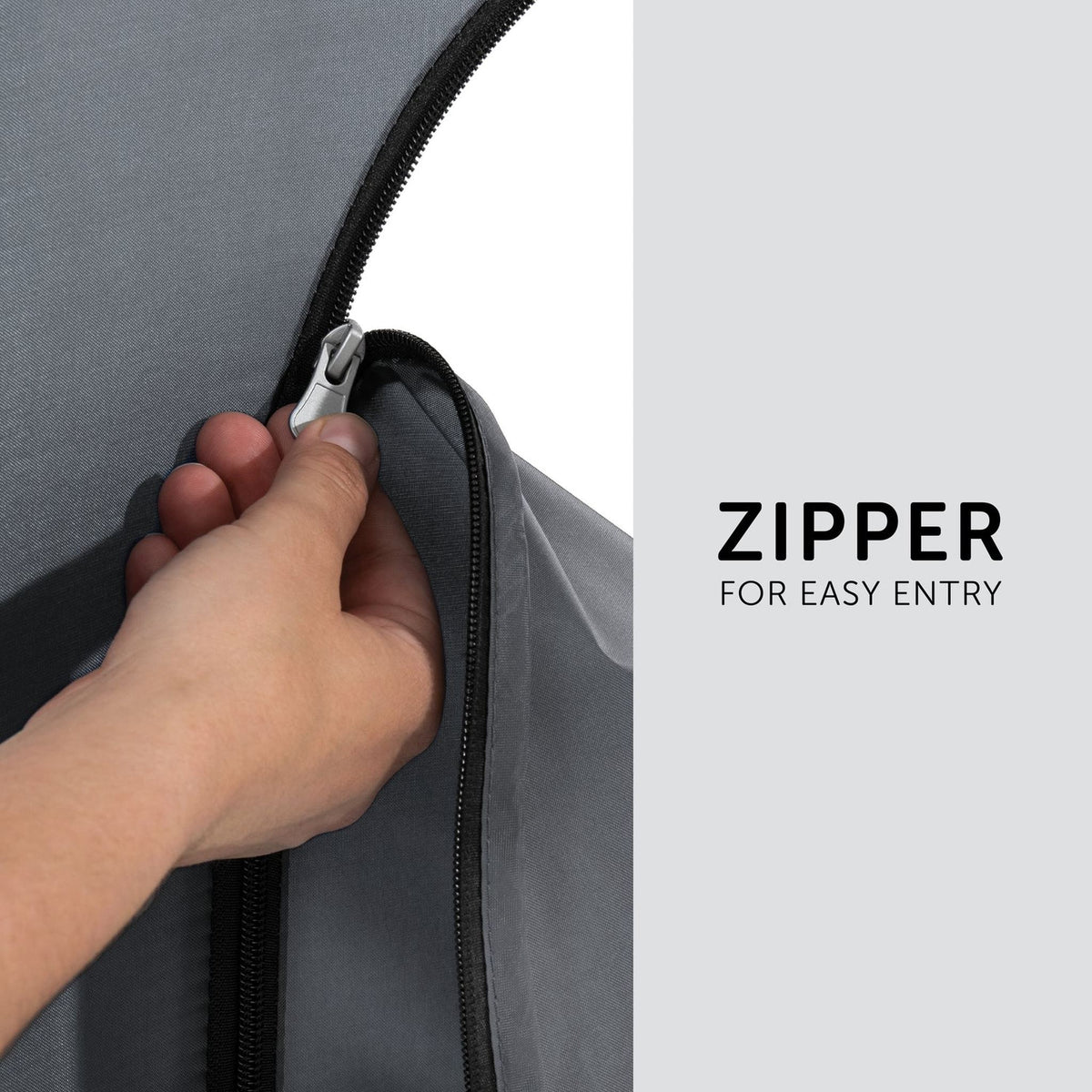 Hauck Dream N Play Plus Travel Cot - Grey – zip for easy entry