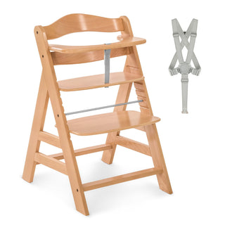 Hauck Alpha+ Economy Bundle Wooden High Chair - Beech Natural