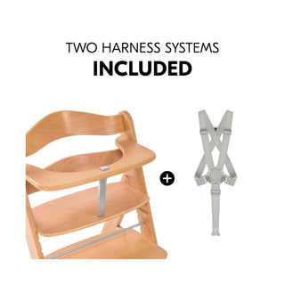 Hauck Alpha+ Economy High Chair Bundle - Wooden High Chair - Beech Natural
