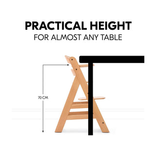 Hauck Alpha+ Economy High Chair Bundle - Wooden High Chair - Beech Natural