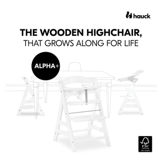 Hauck Alpha+ Premium High Chair Bundle - Beech White