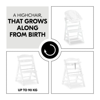 Hauck Alpha+ Premium High Chair Bundle - Beech White