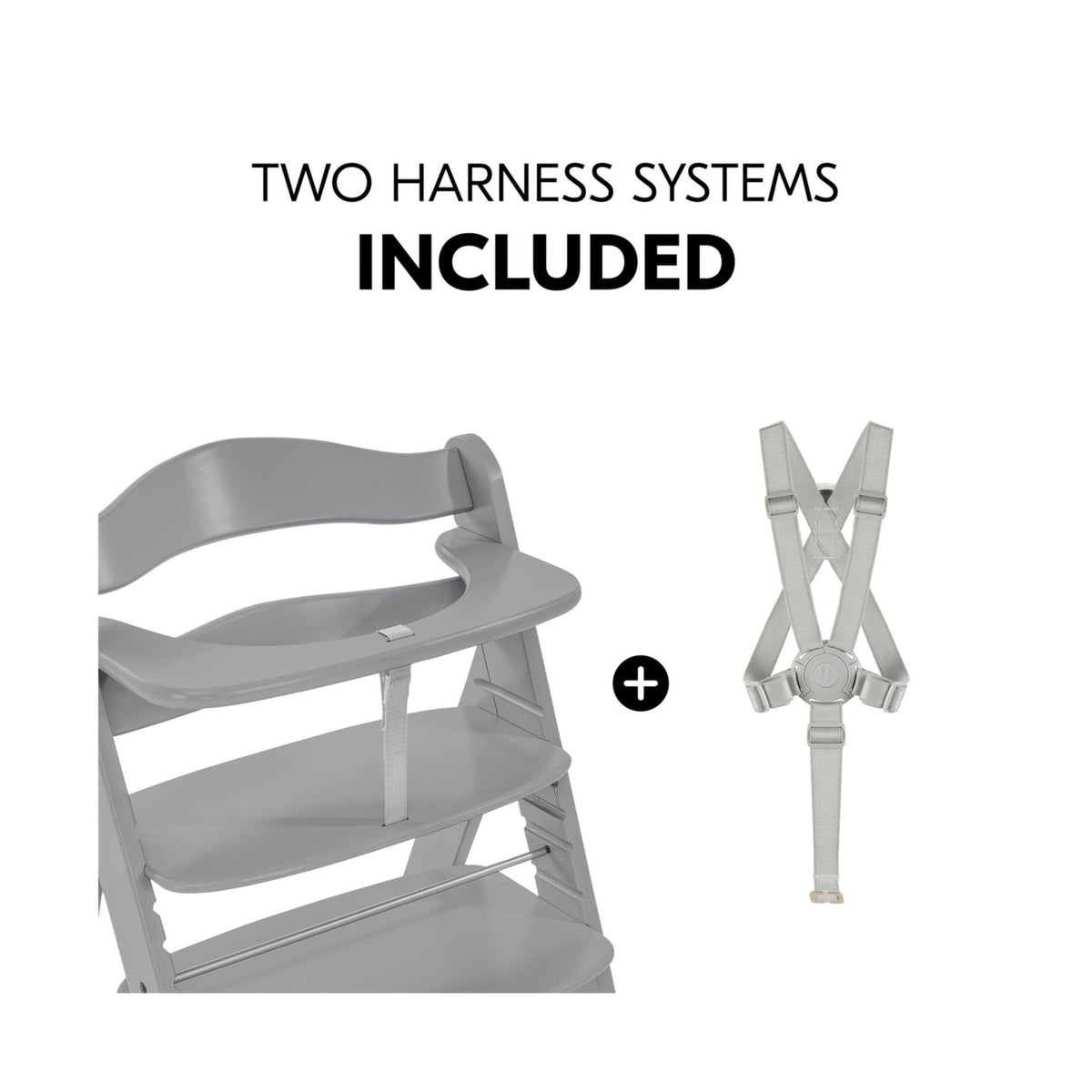 Hauck Alpha+ Premium Bundle Grey High Chair - Beech Grey