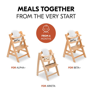 Hauck Alpha+ Economy Bundle Wooden High Chair - Beech Natural