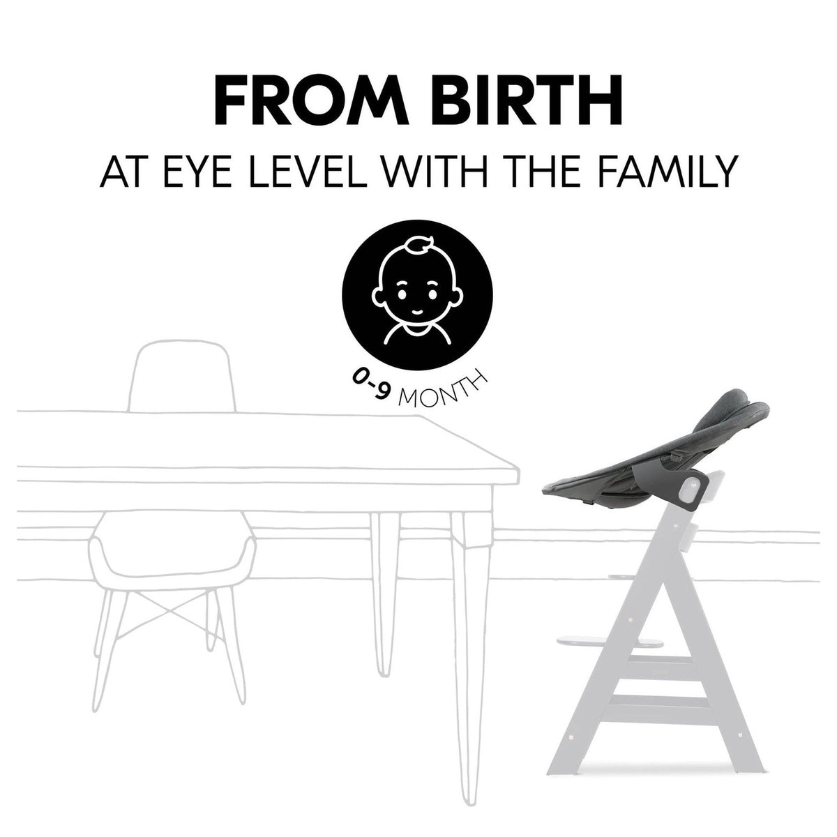 Hauck Alpha+ Premium Bundle Grey High Chair - Beech Grey