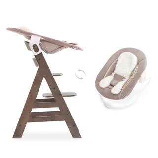 Hauck Alpha+ Economy Bundle Wooden High Chair - Beech Natural