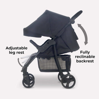 My Babiie MB30 Pushchair Stroller – from Birth to 4 Years 22kg Black & Grey