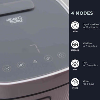 Vital Baby Advanced Pro UV Steriliser & Dryer – 5-Minute UV Sterilisation, HEPA Filter, No Water or Heat