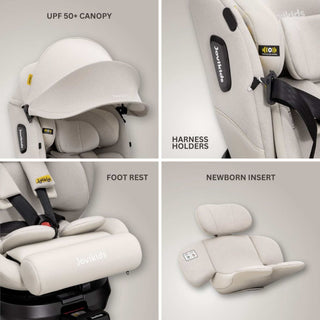 JoviKids Ranger 2 i-Size Car Seat with Leg Extension Cushion - Milkstone