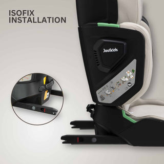 JoviKids Rober+ Folding i-Size Booster Car Seat 3–12 Years Milkstone