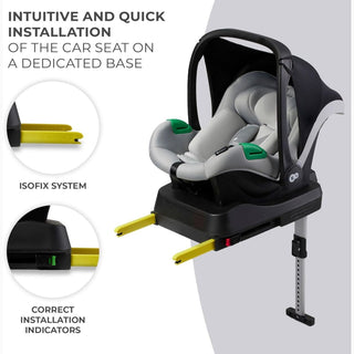 Kinderkraft Mink PRO i-Size Car Seat with ISOFIX Base – Grey 40–75 cm