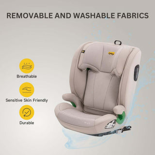 JoviKids Leon ISOFIX Booster Car Seat R129 i-Size Group 2/3 15 Months to 12 Years Milkstone
