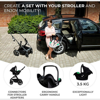 Kinderkraft Mink PRO i-Size Car Seat with ISOFIX Base – Black 40–75 cm