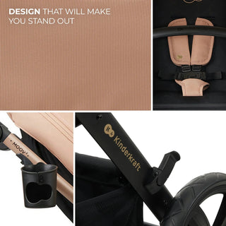 Kinderkraft Moov 2 3-in-1 Travel System with Mink Pro i-Size Car Seat – Sand Beige
