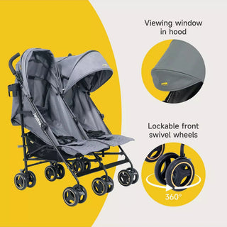 Jovikids Ezra Twin Umbrella Folding Stroller - Quiet Shade