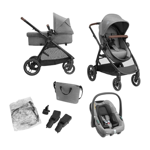 Maxi-Cosi Zelia S Trio 3-in-1 Baby Infant Travel System Foldable Pushchair Grey