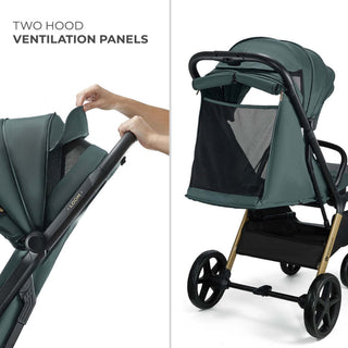 Kinderkraft Loom Stroller – Jade Green | Lightweight, Foldable Pushchair for Birth to 22kg