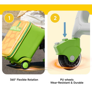 JoviKids 3-in-1 Ride On Luggage – JoyRide Kids Suitcase & Stroller - Green