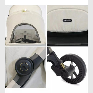 My Babiie MBX7 Ivory Compact Stroller – Lightweight, Auto-Fold, Birth to 22kg